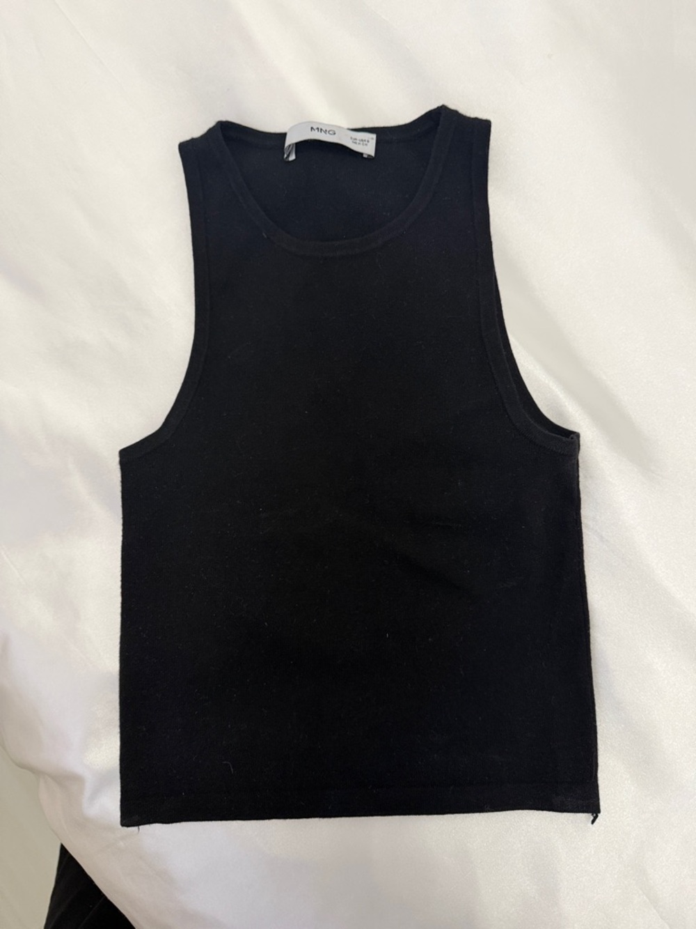 Mango Black Knit Crop Tank Top